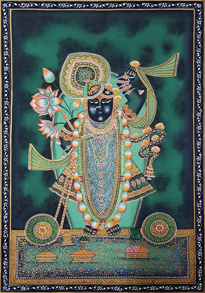 Divine Opulence: Lord Shrinathji's Celestial Pichwai by Shehzaad Ali Sherani Thumbnail