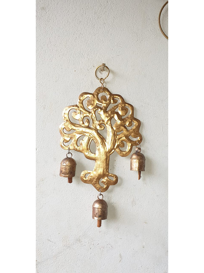 Diya Stand with Wind Chime, Kutch Copper Bells by Salim
