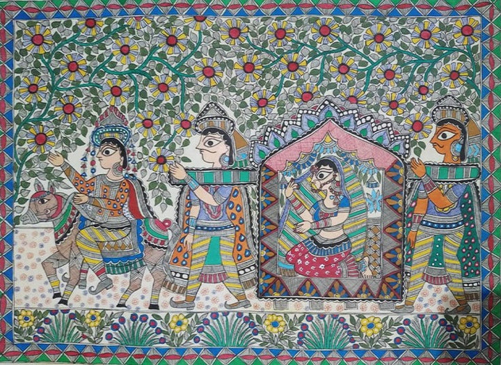 Doli Kahar Madhubani Painting By Ambika Devi Thumbnail