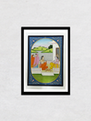 Draupadi and Krishna: Kangra Painting by Mukesh Kumar Dhiman