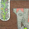 ELEPHANTS, VEGAN CORK HANDPAINTED BROWN WALLET-