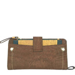 ELEPHANTS, VEGAN CORK HANDPAINTED BROWN WALLET-