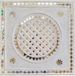 Lippan Kaam by Nalemitha Ji. Lippan art also known as "Mud and Mirror work" is a traditional mural art of Kutch, Gujarat, India.