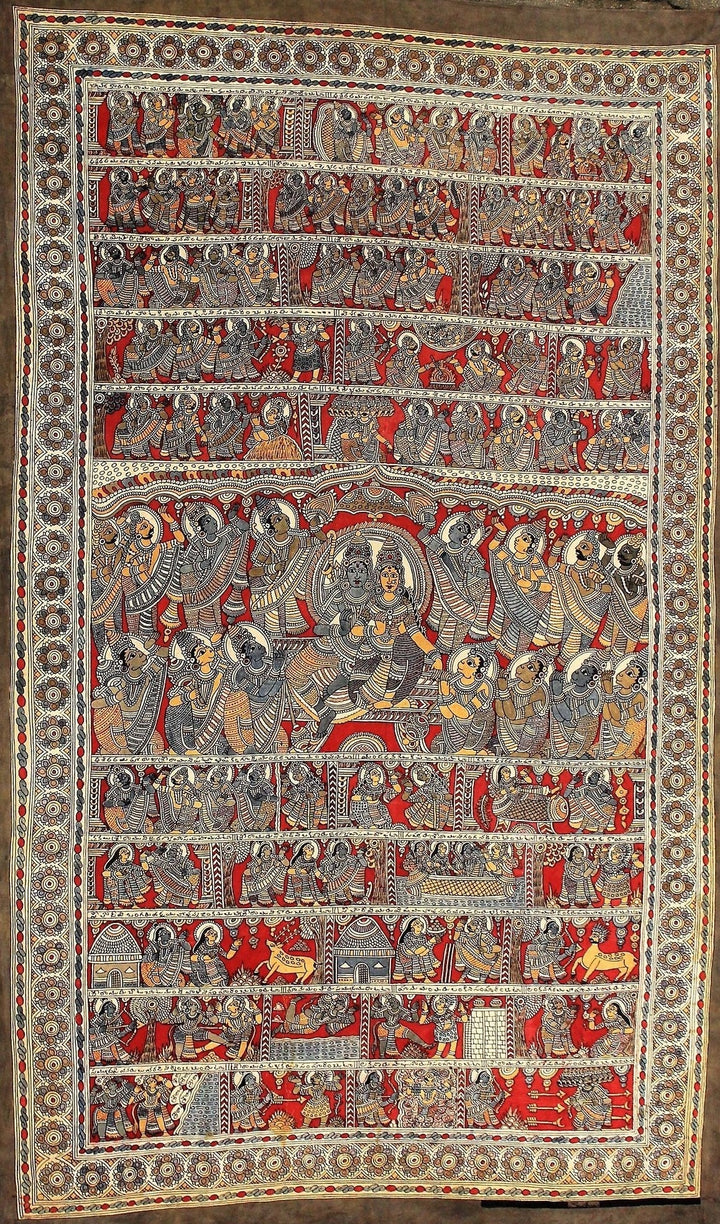Elegant Tapestry of the Ramayana:Kalamkari Painting by Sudheer Thumbnail
