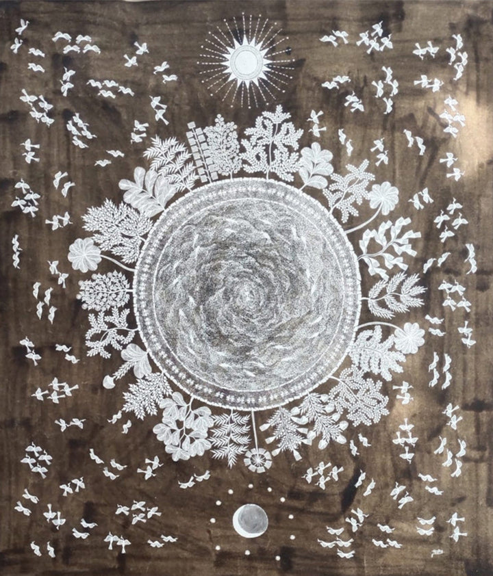 Elements of Earth: Warli Painting by Dilip Rama Bahotha Thumbnail