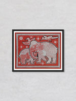 Elephant Mandana Painting by Dinesh Soni
