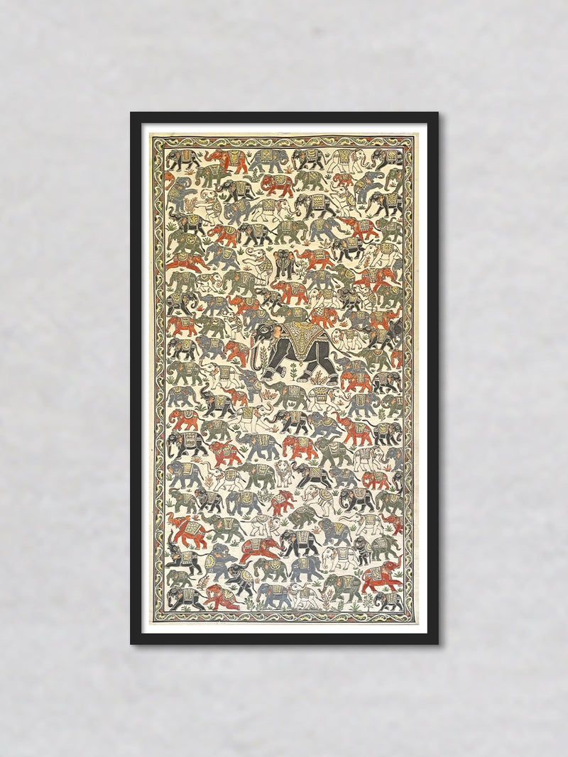 Elephants: Pattachitra painting by Gitanjali Das