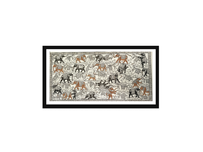 Elephants: Pattachitra painting by Gitanjali Das