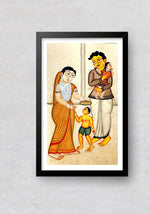 The Bond of Family in Kalighat Art by Bapi Chitrakar