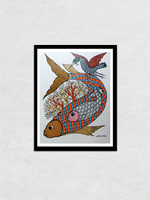 Fish, Gond Painting by Santosh Uikey