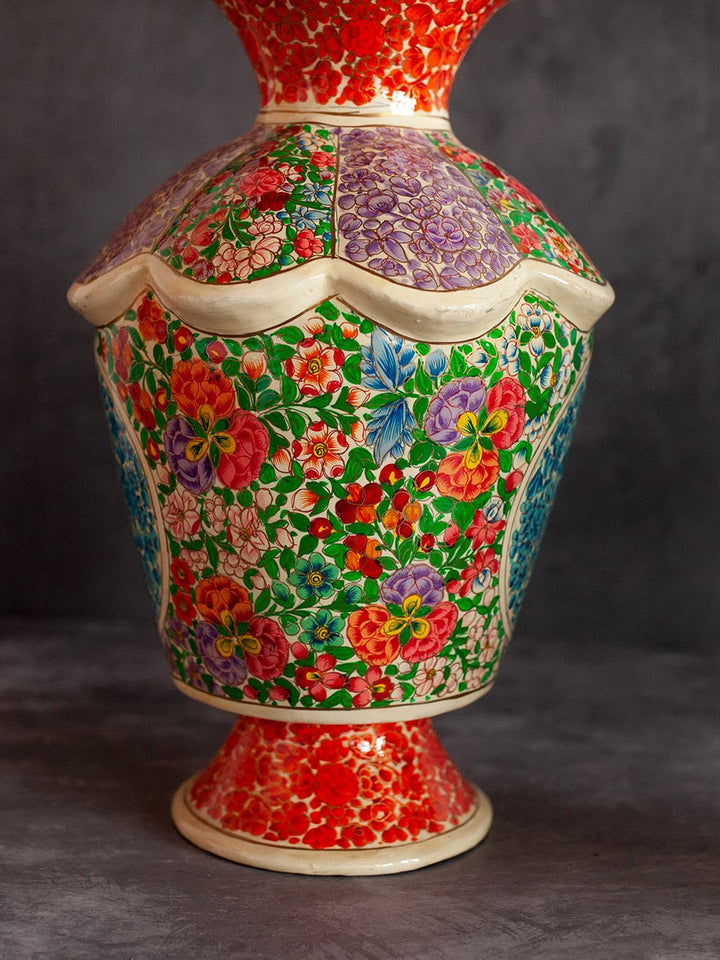 Floral Paper Mache Vase by Riyaz Khan Thumbnail