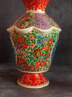 Floral Paper Mache Vase by Riyaz Khan