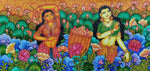 Flower Girls, Kerala Mural Painting by Adarsh