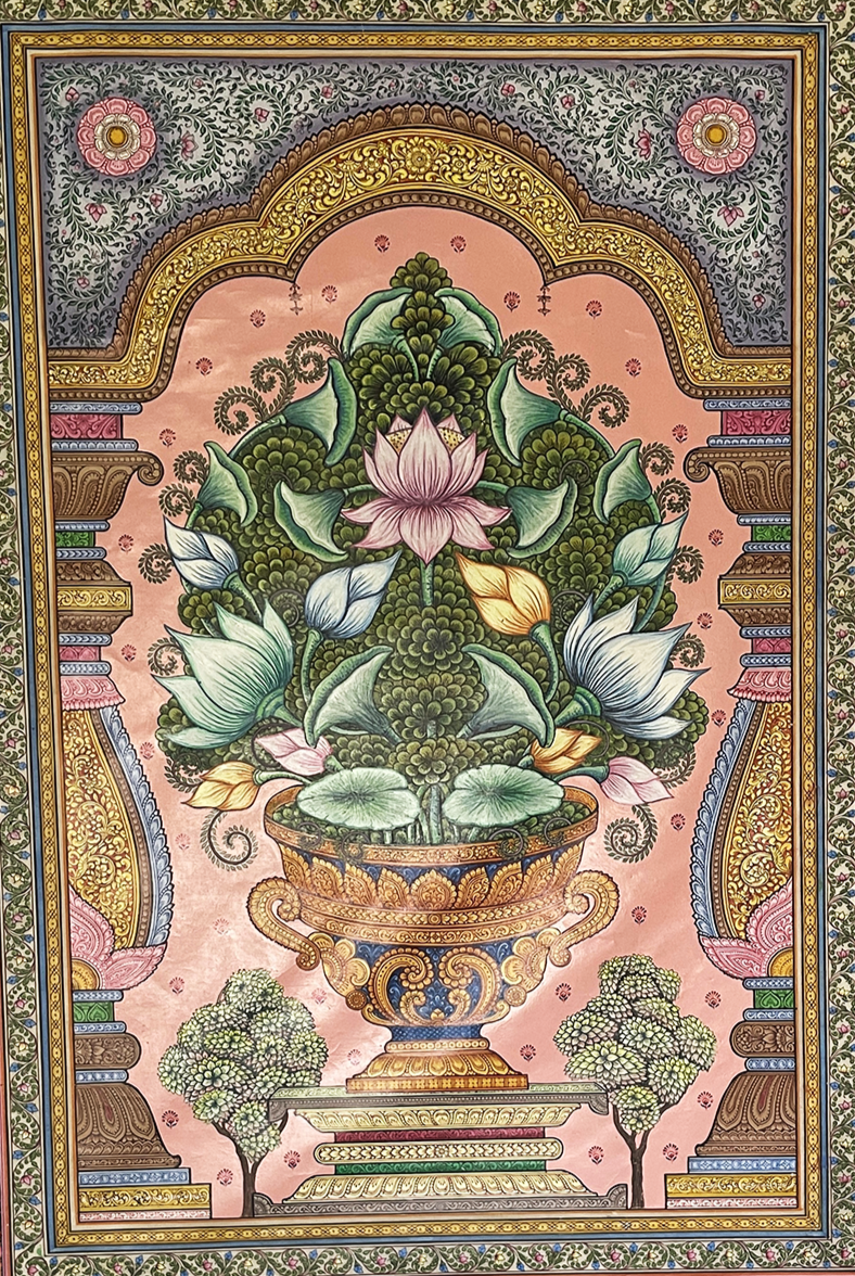 Flower Vase: Pattachitra painting by Gitanjali Das