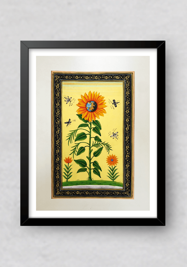 Flowers Miniature style Painting by Mohan Prajapati