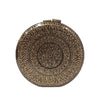 GOLD CHINAR, ROUND WOOD CLUTCH-