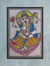 Divine Grace of Lord Ganesh: Madhubani Painting by Priti Karn