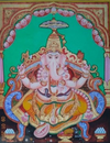 Lord Ganesh's Splendour:Mysore Painting by Dr. J. Dundaraja