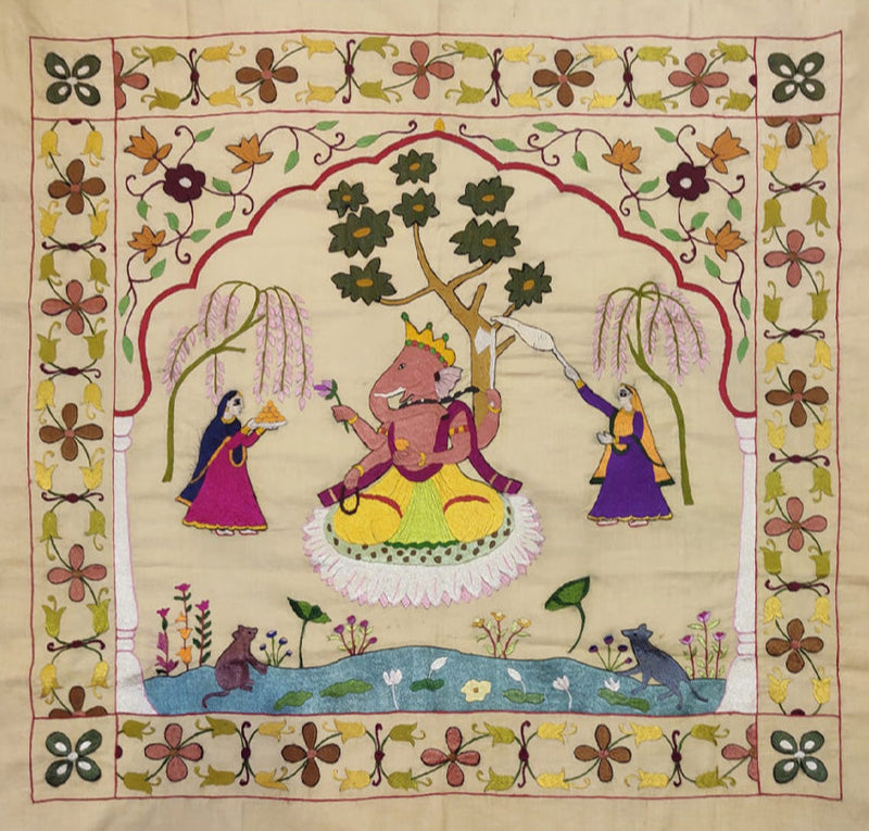 Buy Ganpati Chamba Rumal painting by Anjali Vakil – MeMeraki.com
