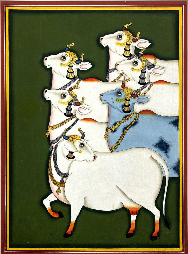 Gopashtami Reverie Pichwai Painting by Dinesh Soni