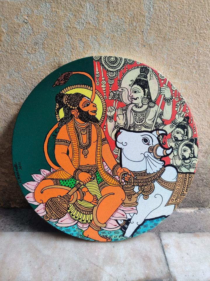 Hanuman: Kalamkari inspired painting by Harinath.N Thumbnail
