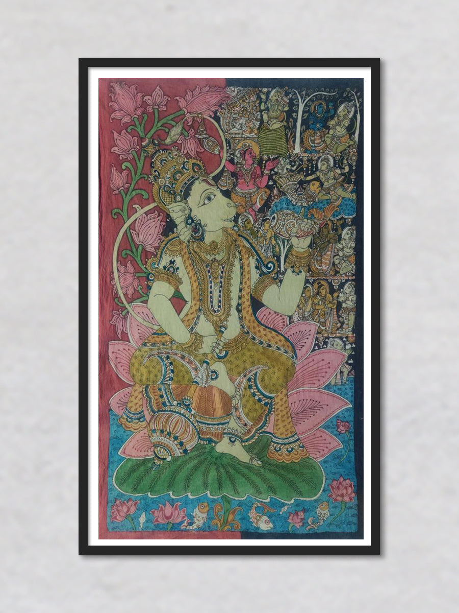 Hanuman Leela: Kalamkari Painting by Harinath.N for sale