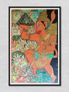 Hanuman lifting the Mountain: Kalamkari Painting by Harinath.N for sale