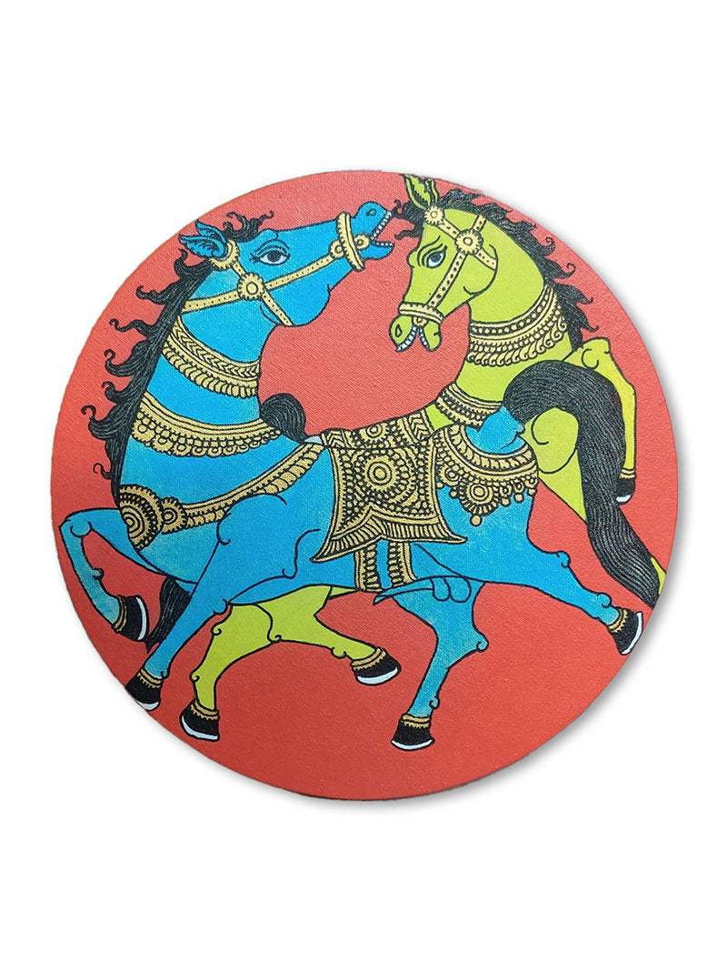 Horses: Kalamkari Painting by Harinath.N