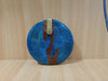 A TALE OF TWO LOVERS , GOND ROUND WOOD CLUTCH BLUE