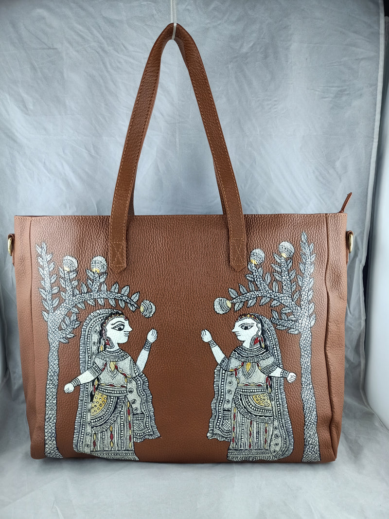 A stroll through the spoken forest, BLACK LEATHER TOTE BAG