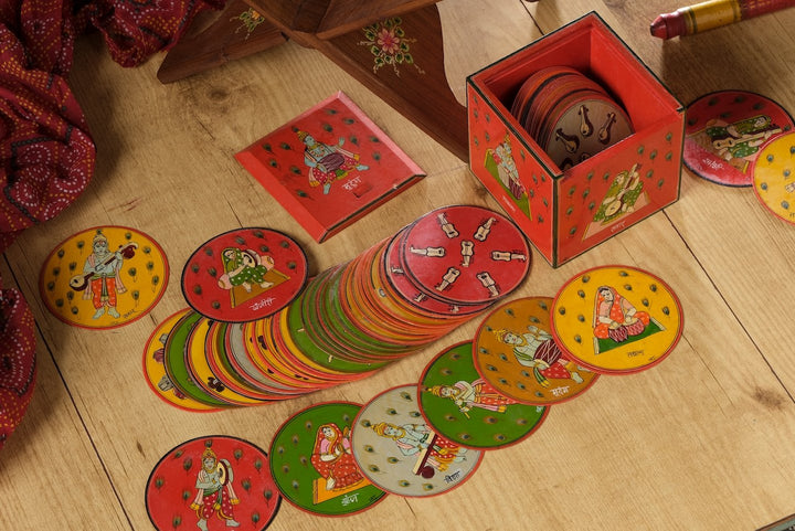 Indian Musical Ganjifa, set of 120 handpainted Ganjifa cards Thumbnail