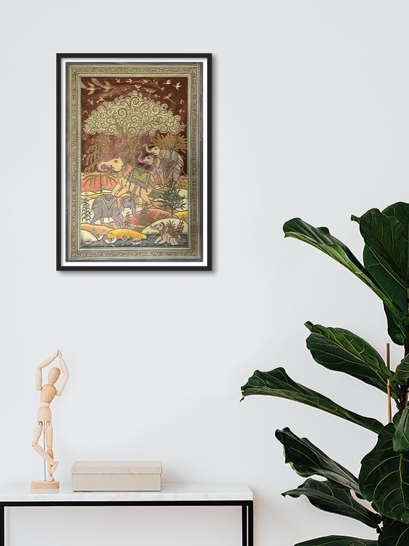 Jungle: Pattachitra painting by Gitanjali Das