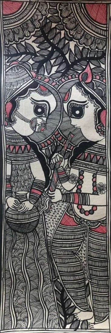 Krishna & Radha Madhubani Painting