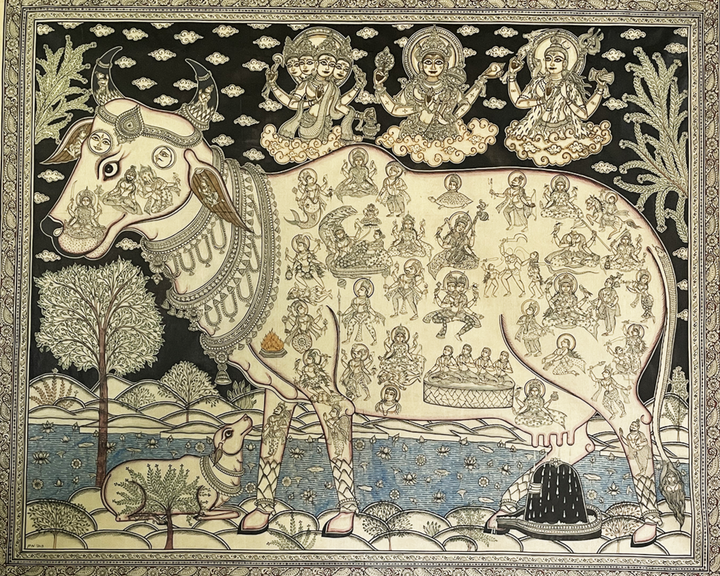 Kamadhenu - Pattachitra Painting by Gitanjali Das for Home Decor Thumbnail
