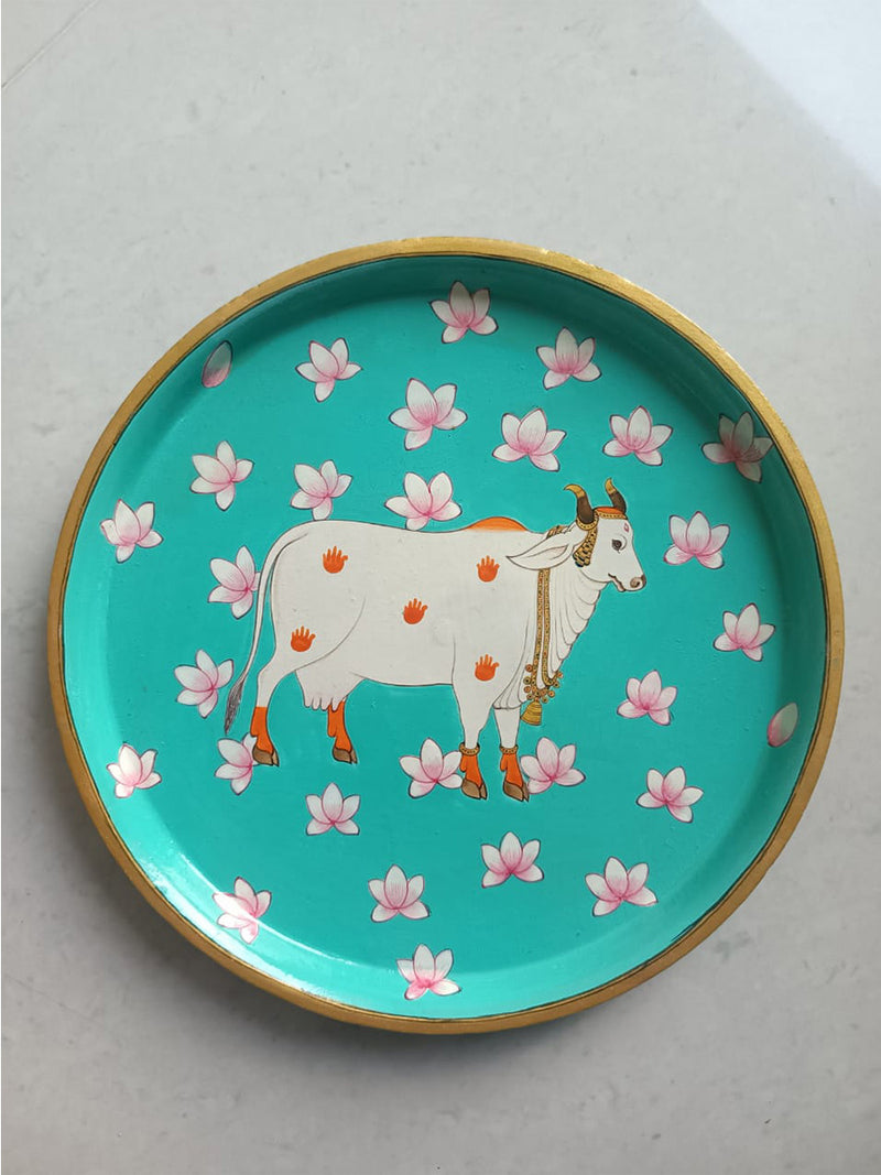 Kamal Talai Cow Plate Miniature style by Mohan Prajapati