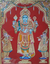 Resplendence of Keshava : Mysore Tanjore Painting by Dr. J Dundaraja