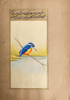 A Crested Kingfisher in Miniature Painting by Mohan Prajapati