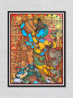 Krishna and Radha: Kalamkari Painting by Harinath.N for sale