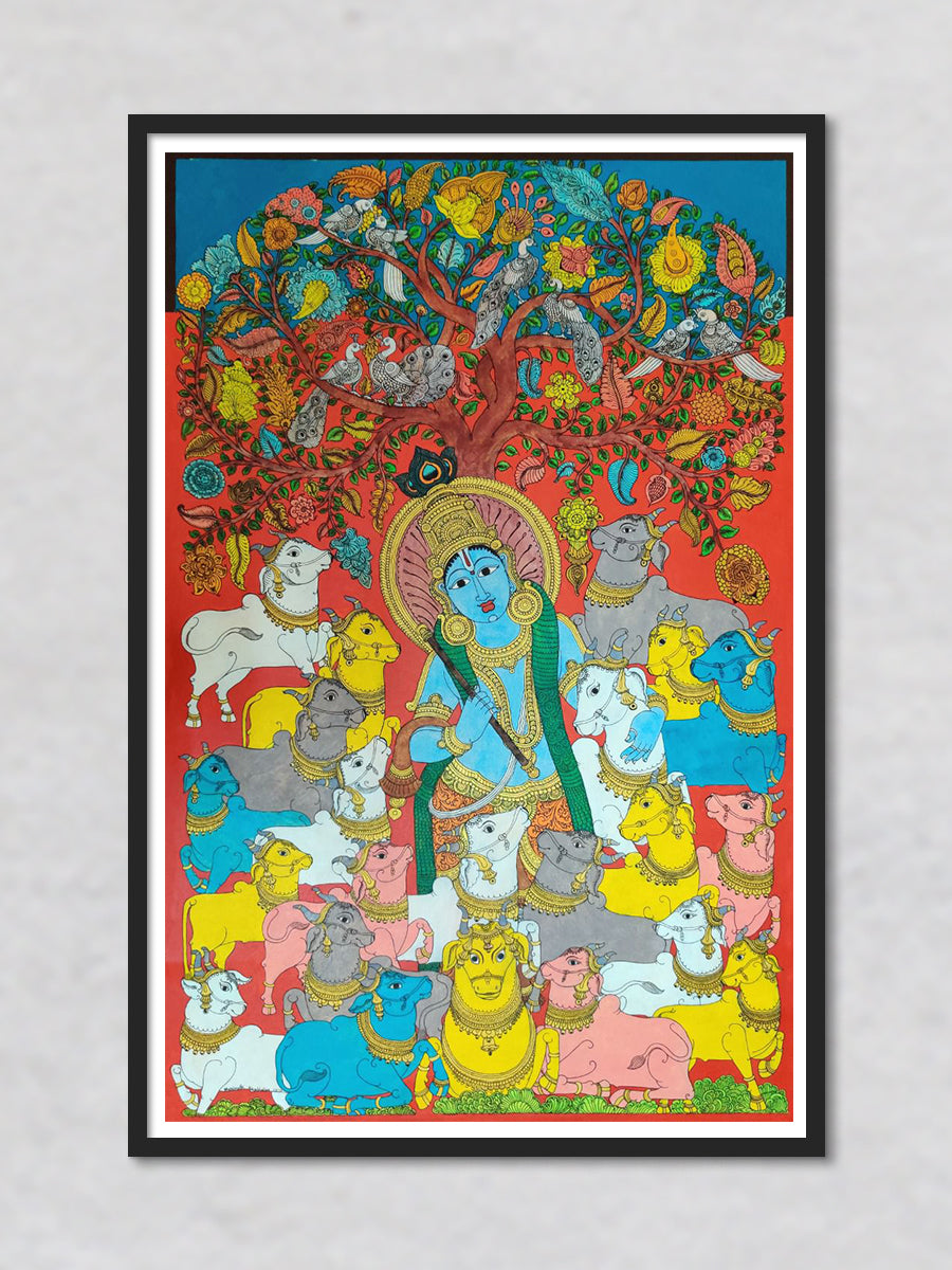 Krishna Gopal: Kalamkari Painting by Harinath.N for sale