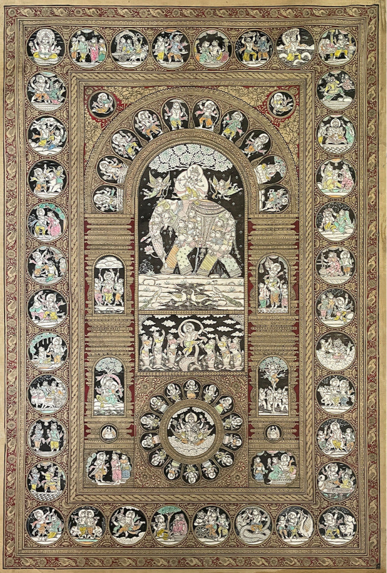 Krishna Leela: Pattachitra painting by Gitanjali Das