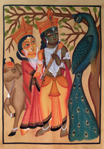 Buy Painting of Krishna Radha in Kalighat style