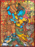 Krishna and Radha: Kalamkari Painting by Harinath.N