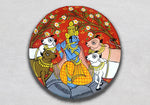 Krishna with cows Cheriyal Wall Plates by Sai Kiran