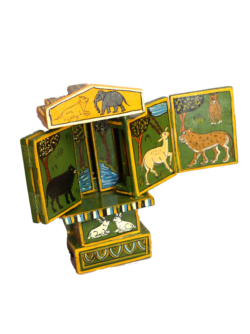 Lion and Rabbit Story Kavad Painting 
