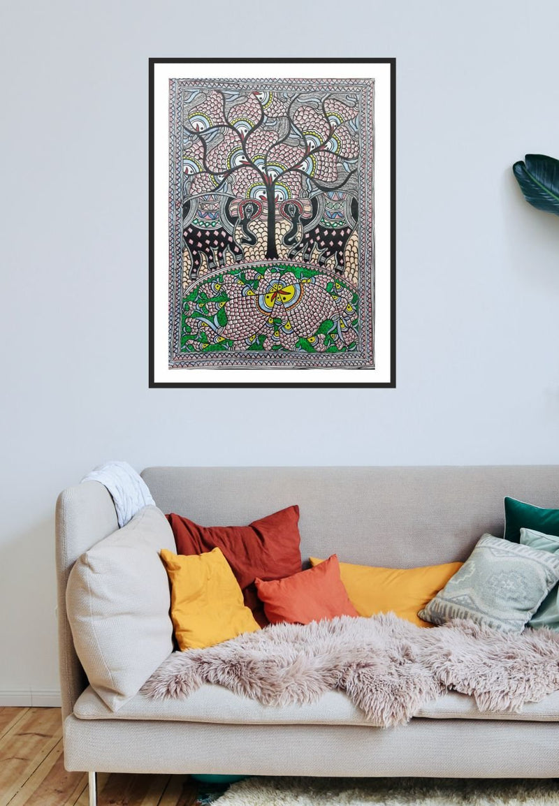 Colorful Madhubani art