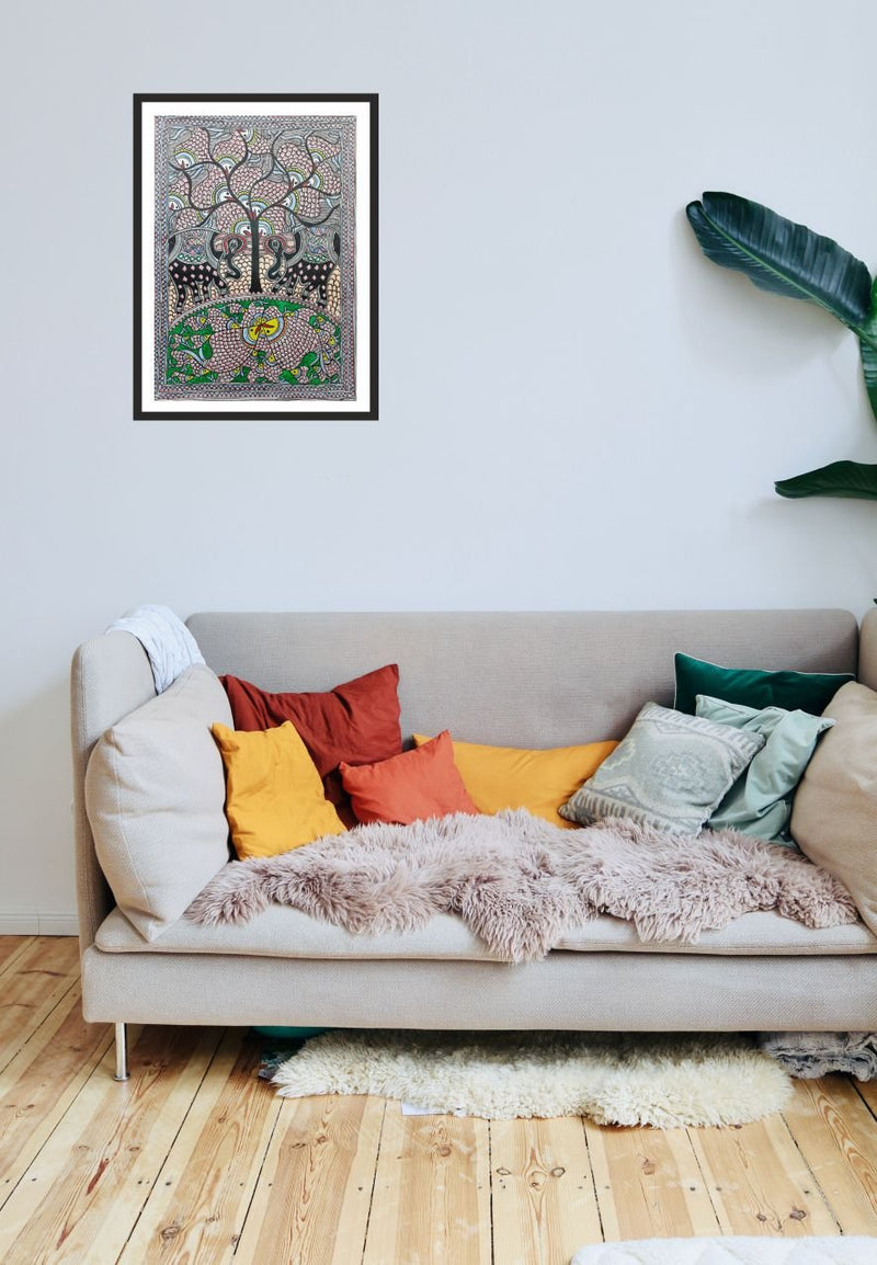 Traditional Mithila painting 