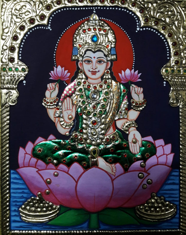 Maa Lakshmi Tanjore Painting by Sanjay Tandekar Thumbnail