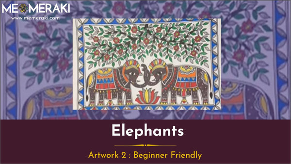 Elephant Madhubani Painting Masterclass Lesson Image