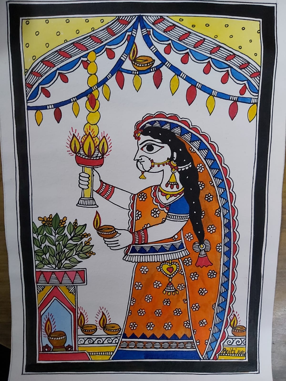Madhubani Painting without frame - 11