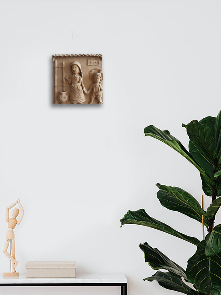 Makhanchor Terracotta Wall Plate Art Painting by Dinesh Molela Thumbnail